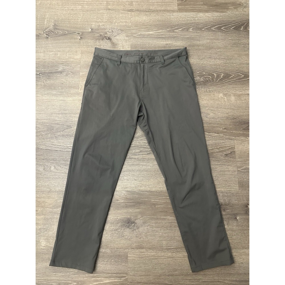 Rhone Men's Gray Commuter Slim Pants Sz 34x28 Trousers Stretch Golf Casual